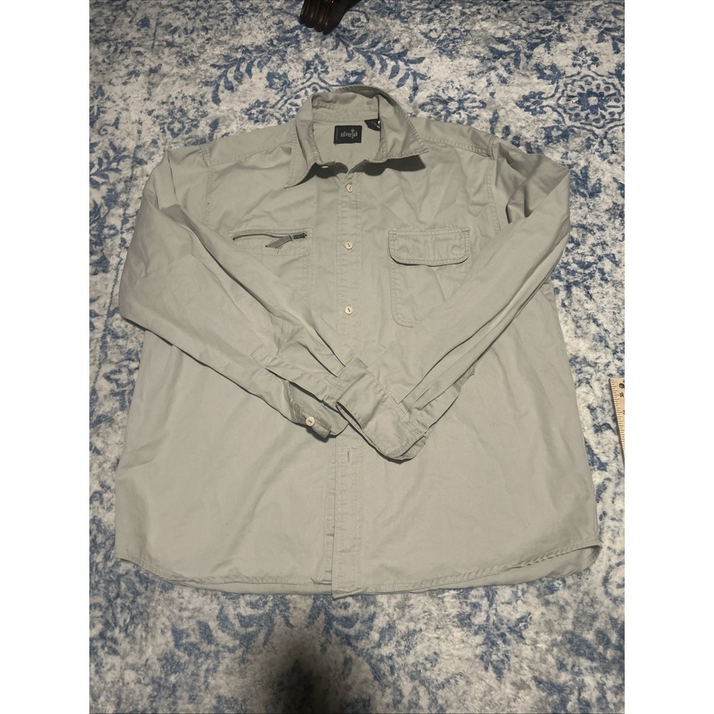 Vintage Levi Silver Tab Size XL Long Sleeve Button Up Shirt Gray
